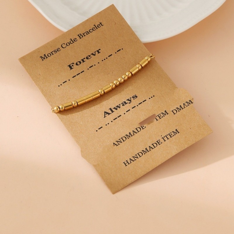 Stainless Steel Morse Code Bead Bracelet