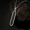 Stainless Steel Necklace With A Cross Square And Unique Shape Minimalist And Vintage Style