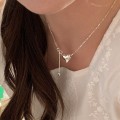 Womens Minimalist Heart-Shaped Necklace With Tassel Pull-String Design