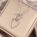 Stainless Steel Heart Necklace Womens Heart-shaped
