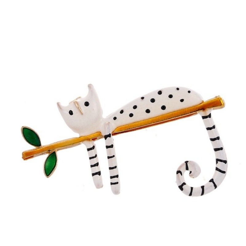 Cartoon cat brooch