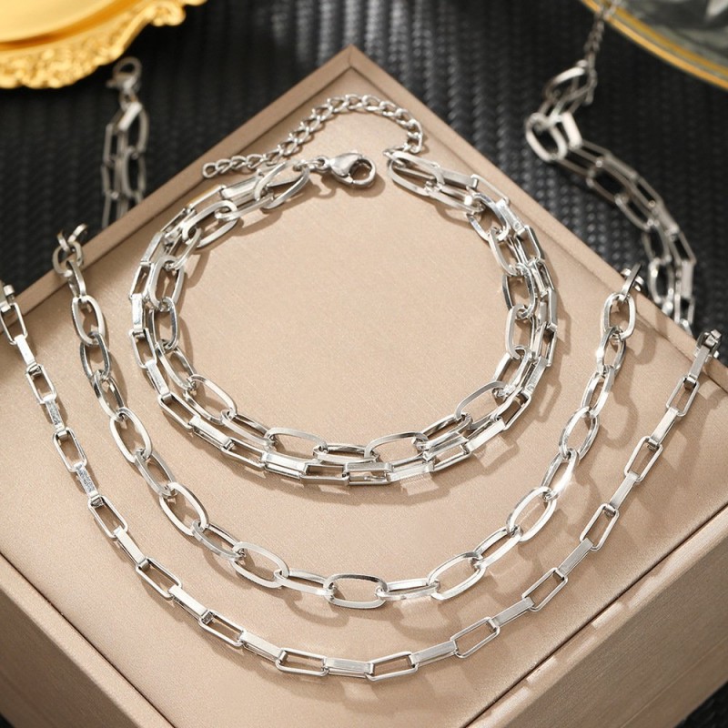 Hip-hop Versatile Double-layered Clavicle Chain