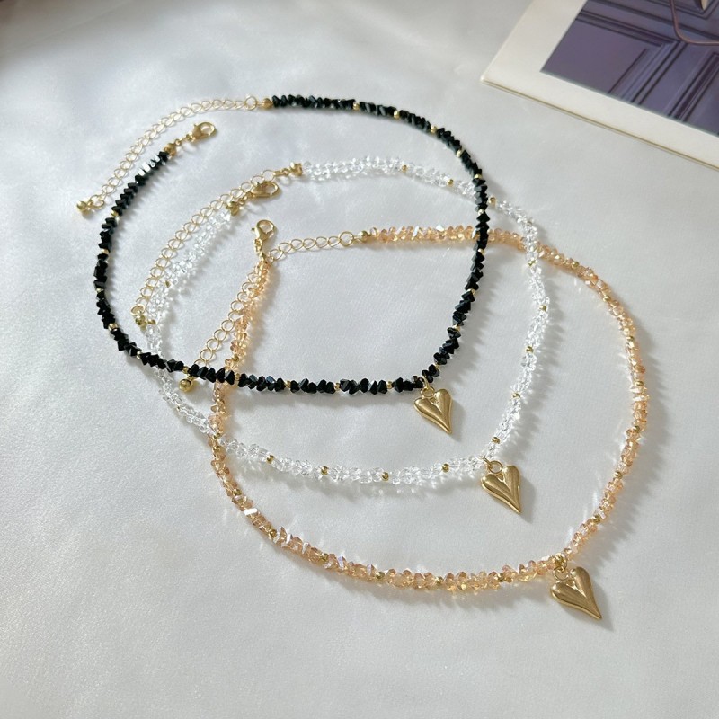 Minimalist Heart Pendant Clavicle Chain Necklace