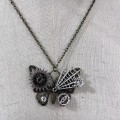 Gothic-style Mechanical Gear Butterfly Pendant Necklace