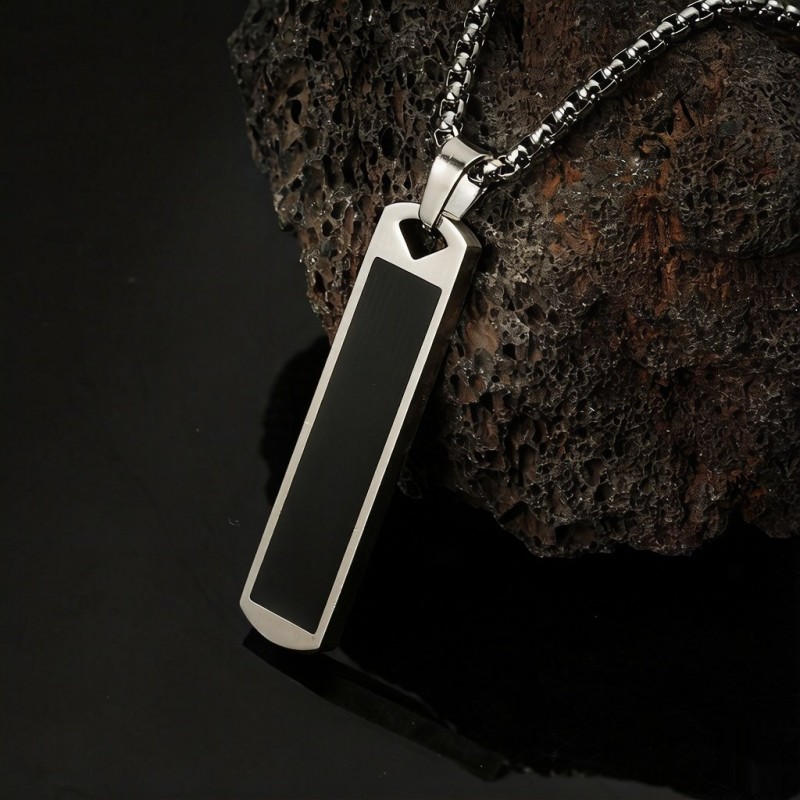 Stainless Steel Necklace With A Cross Square And Unique Shape Minimalist And Vintage Style