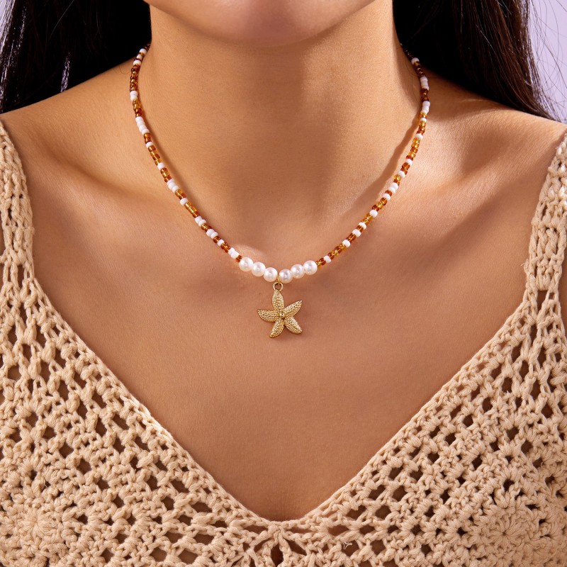 Beachside Vacation Necklace Clavicle-length Chain