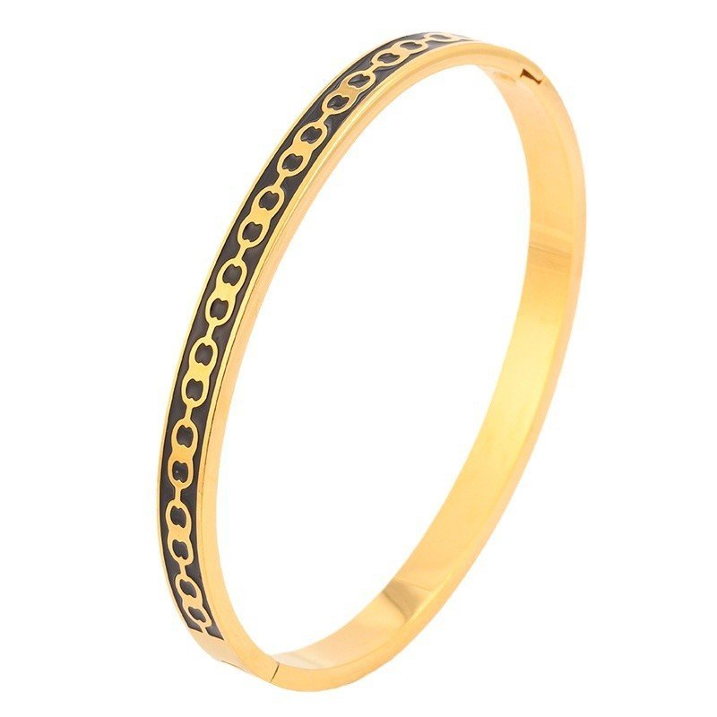 Retro Oil-Drip Titanium Steel Bracelet For Women