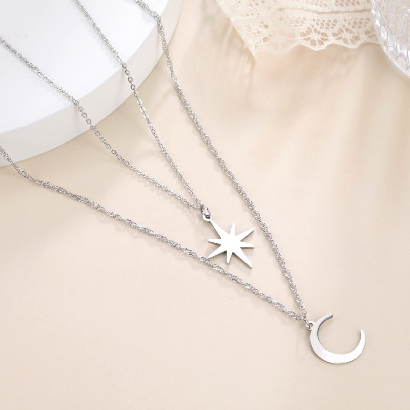 Japan-Korea Style Trendy Titanium Steel Cutout Fashionable Minimalist Clavicle Chain