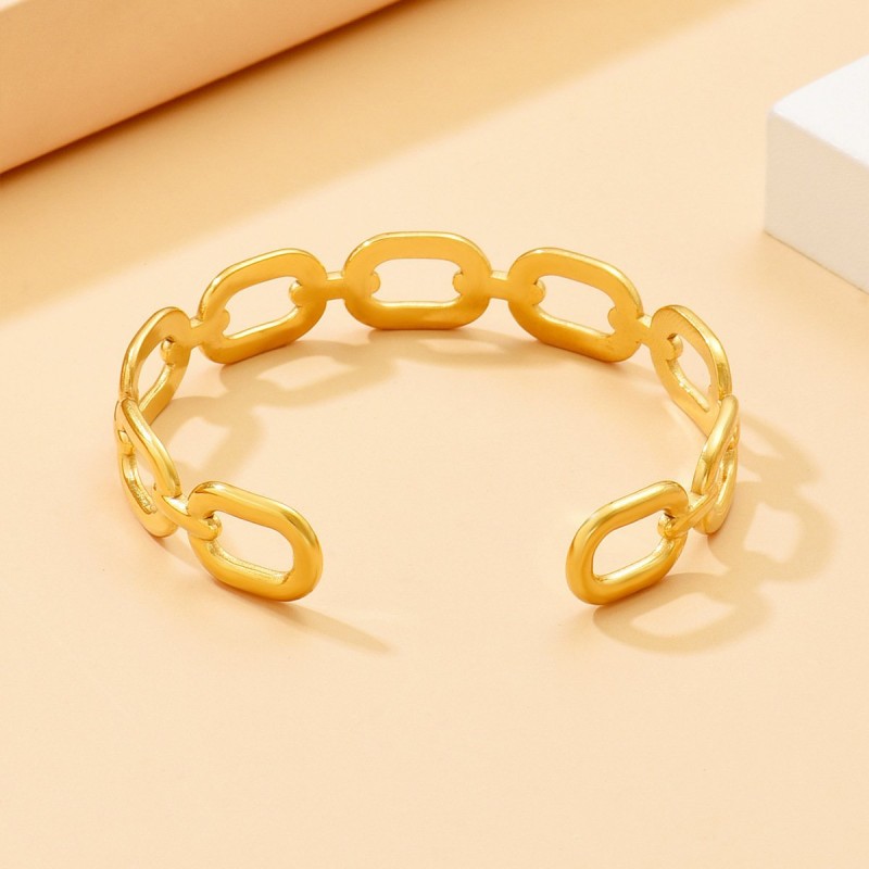 Minimalist Hollow Square Chain Link Stainless Steel Bracelet