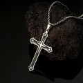 Stainless Steel Necklace With A Cross Square And Unique Shape Minimalist And Vintage Style