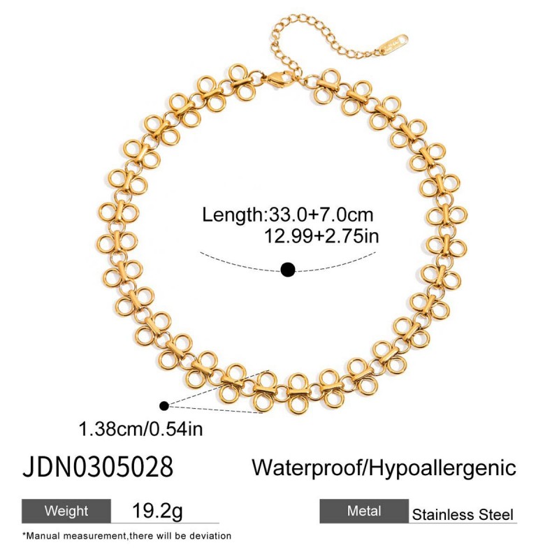 Titanium Steel Four-Leaf Clover Sophisticated Collarbone Chain Titanium Steel Necklace