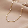Titanium Steel Pearl Necklace For Women