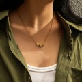 Minimalist Sleek Stainless Steel Pierced Heart Necklace With A Niche Designer Aesthetic For Women