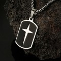 Stainless Steel Necklace With A Cross Square And Unique Shape Minimalist And Vintage Style