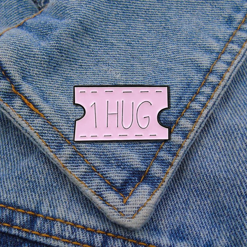 Cartoon Ticket I KISS Letter Brooch Accessories Dripping Brooch