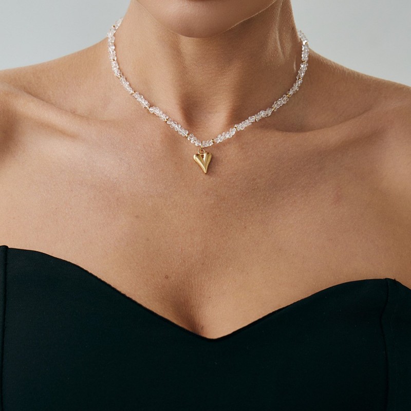 Minimalist Heart Pendant Clavicle Chain Necklace