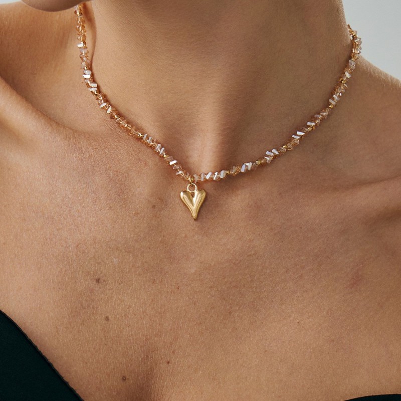 Minimalist Heart Pendant Clavicle Chain Necklace