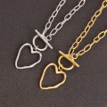 Stainless Steel Heart Necklace Womens Heart-shaped