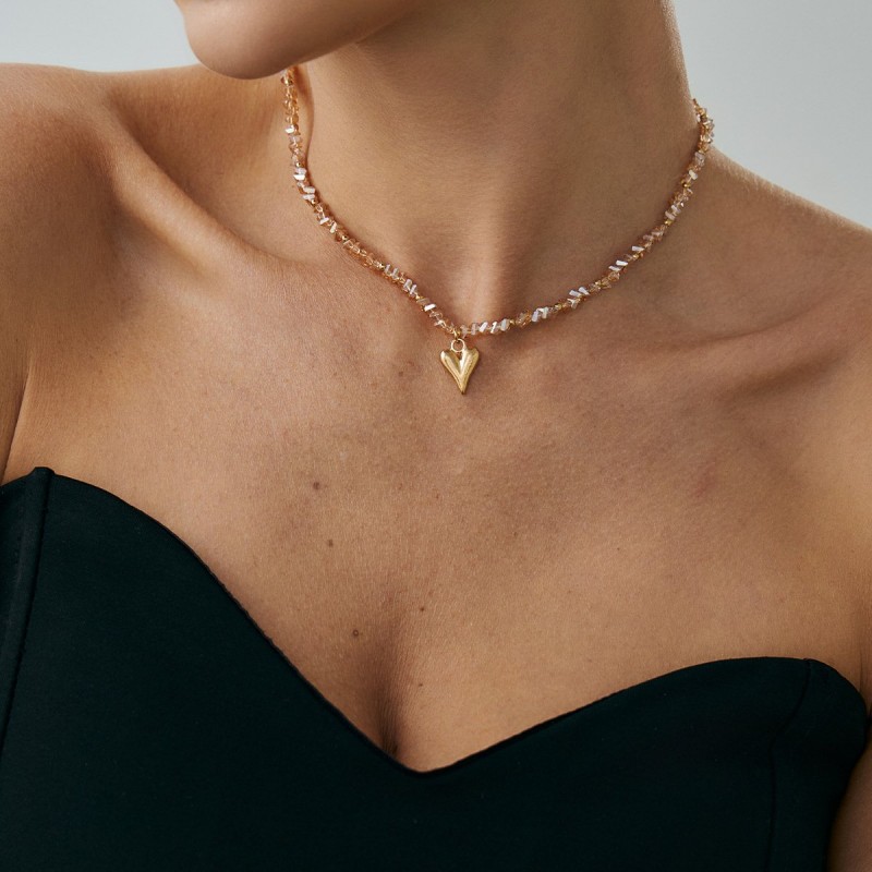 Minimalist Heart Pendant Clavicle Chain Necklace