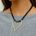 Womens Minimalist Trendy Geometric Hollow-out Heart Clavicle Necklace