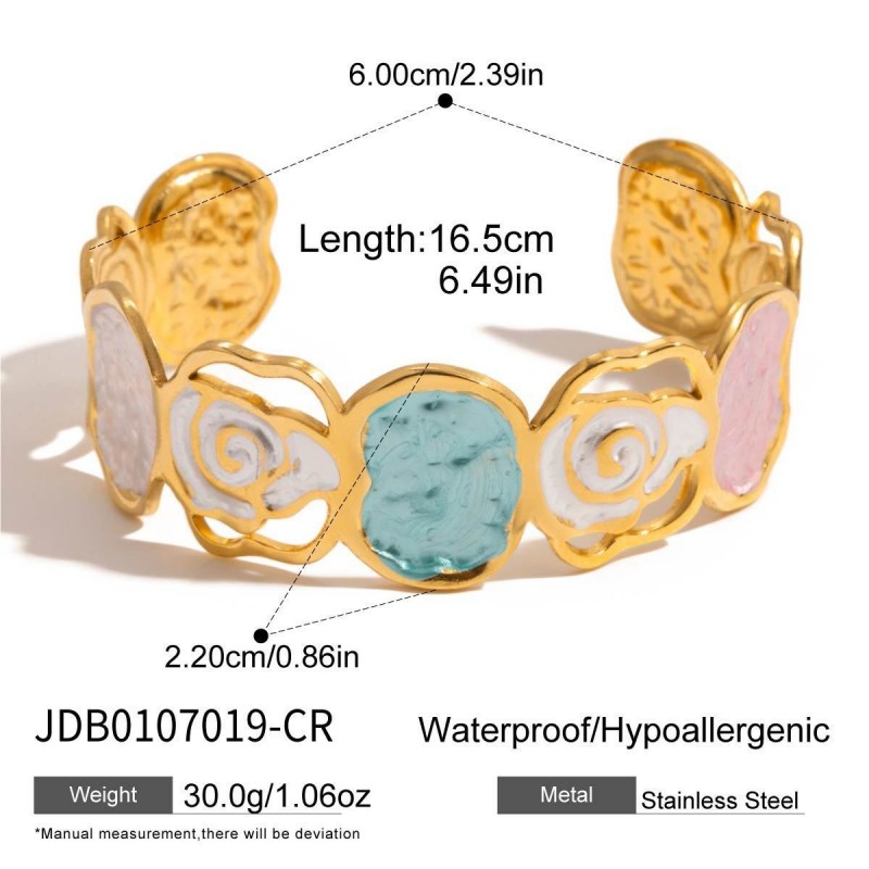 Women's Fashion Flower Hollow-Out Open Cuff Bracelet