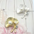 Gold Ginkgo Leaf Brooch