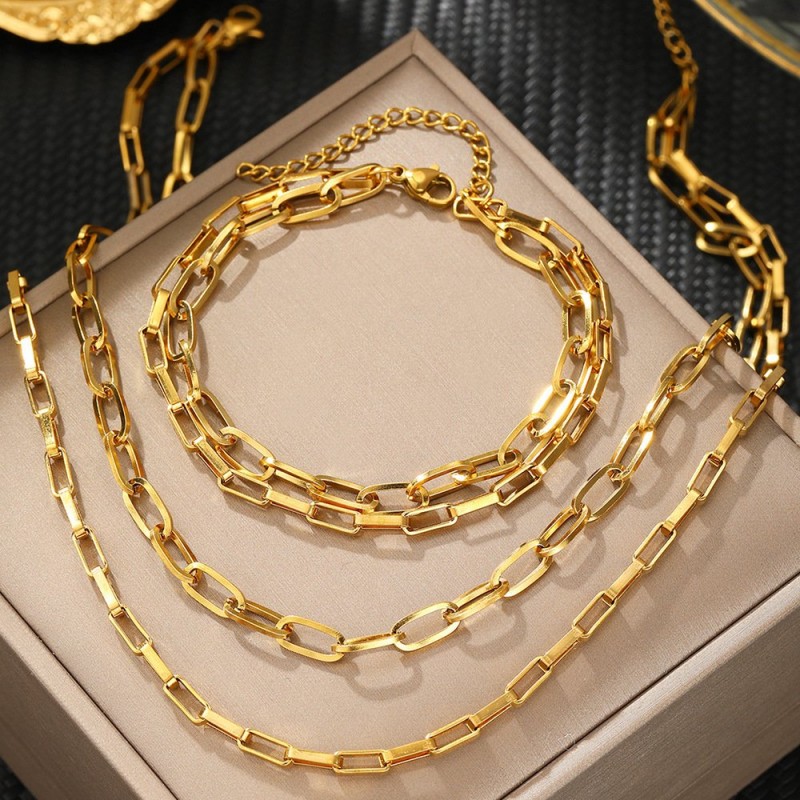 Hip-hop Versatile Double-layered Clavicle Chain
