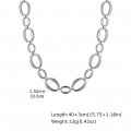 Stainless Steel Minimalist Chic Steel-Colored Necklace For Women