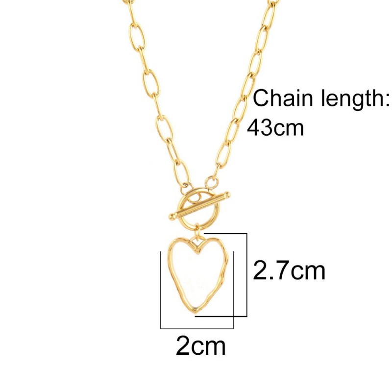 Stainless Steel Heart Necklace Womens Heart-shaped