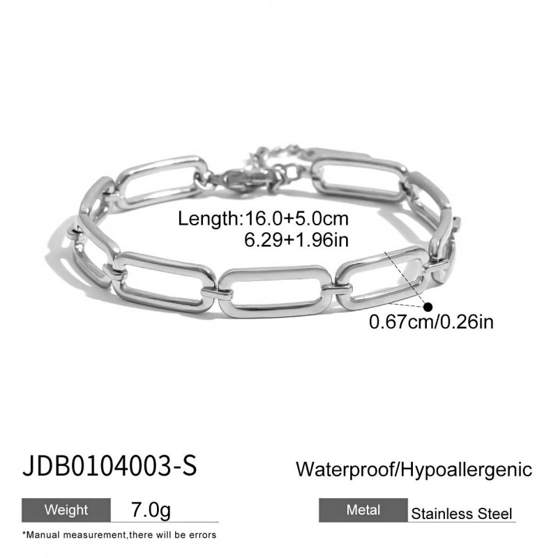 Steel-colored Minimalist Stainless Steel Bracelet