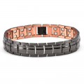 Retro-style Fashionable Solid Red Copper Tortoise-shell Pattern Fully Magnetic Negative Ion Energy Bracelet