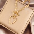 Stainless Steel Heart Necklace Womens Heart-shaped