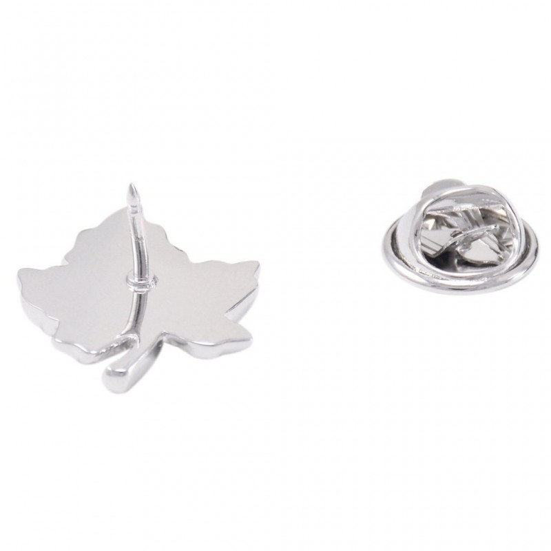 Silver Leaf Brooch Jewelry Collar Pin Metal Brooch