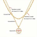 Circular Minimalist 26-Letter Pendant Double-Layer Necklace