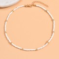 Minimalist Rice Bead Plain Hoop Necklace Light Luxury Niche Style