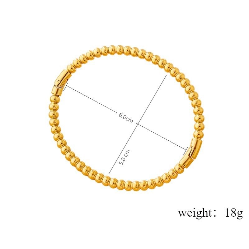 Titanium Steel Bamboo Joint Bracelet Round Wire Plain Ring Bracelet