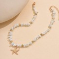 Irregular Pebble Clavicle Necklace With A Starfish Design