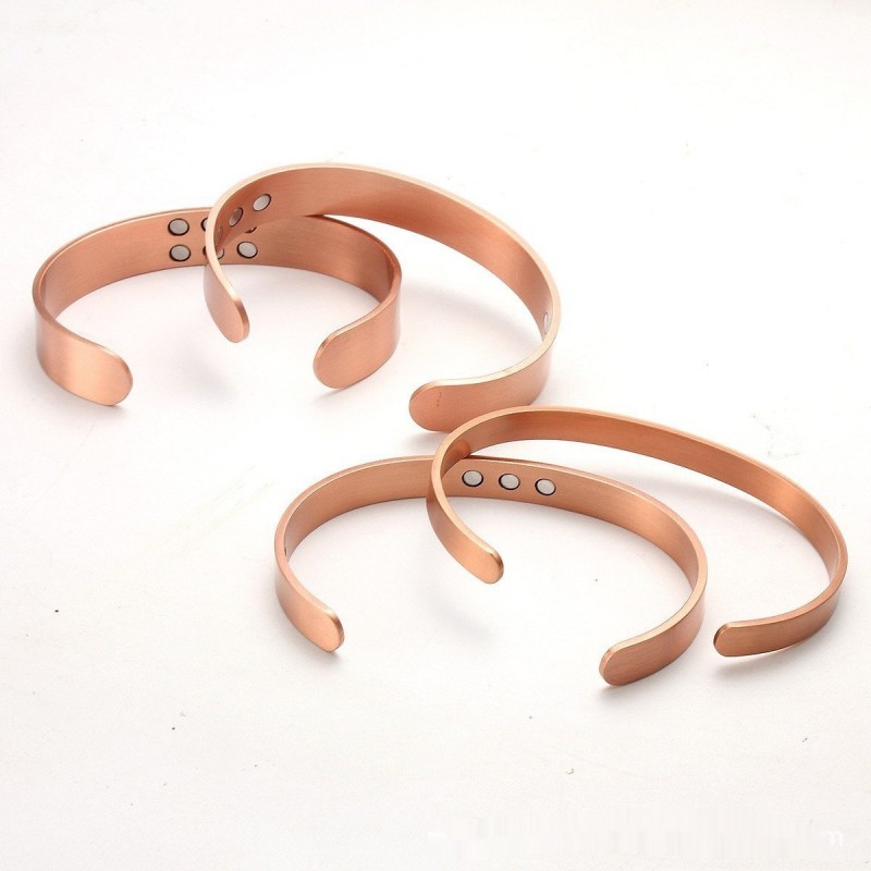 Simple Polished Red Copper Magnetic Bracelet
