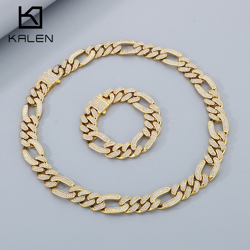 Stainless Steel Men's Necklace Bracelet Set