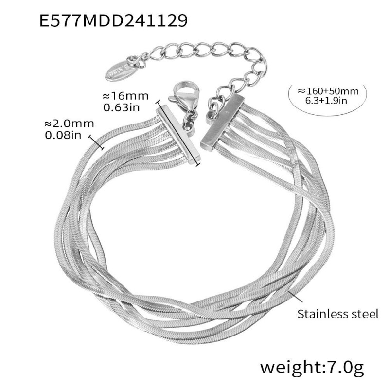 Exaggerated Multi-Layer Stacked Titanium Steel Fade-Resistant Bracelet For Women
