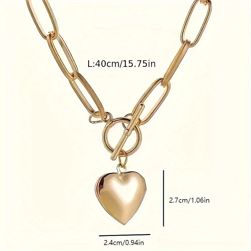 Chain-openable Heart Pendant Made Of Alloy