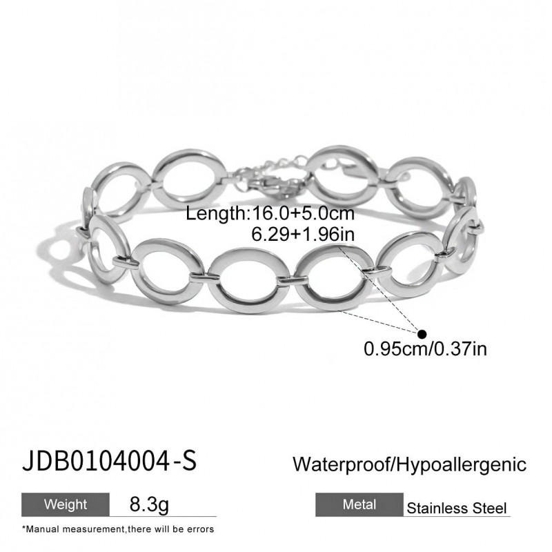 Steel-colored Minimalist Stainless Steel Bracelet