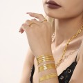 Exaggerated Multi-Layer Stacked Titanium Steel Fade-Resistant Bracelet For Women