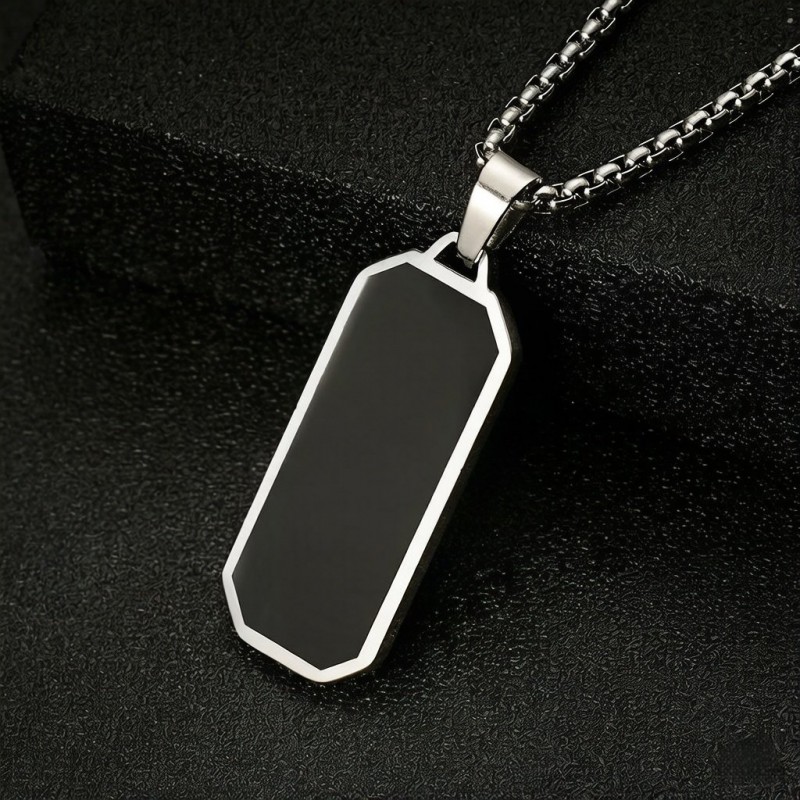 Stainless Steel Necklace With A Cross Square And Unique Shape Minimalist And Vintage Style