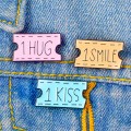 Cartoon Ticket I KISS Letter Brooch Accessories Dripping Brooch