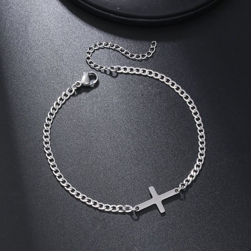 Fashionable Stainless Steel Cross Bracelet For Men