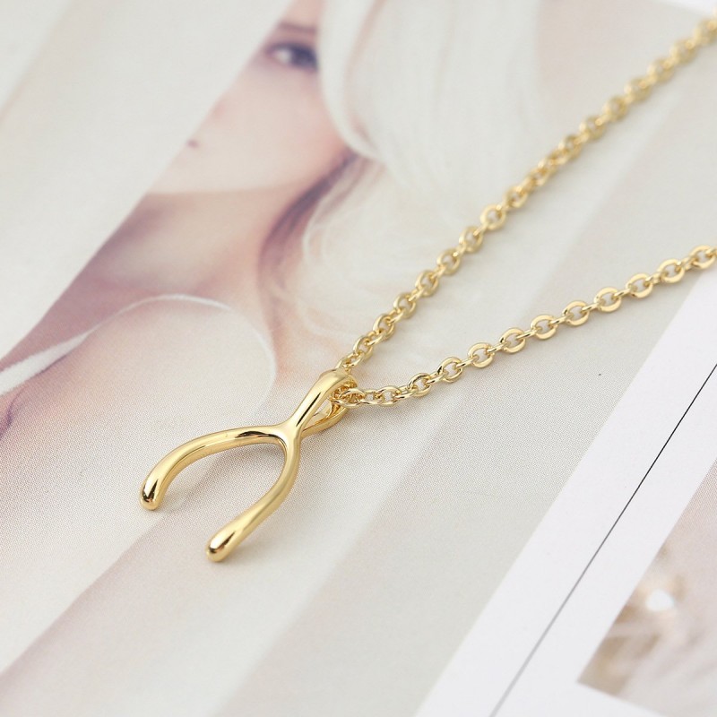 Horseshoe Pendant Lucky Forkbone Fashion Necklace